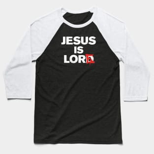 JESUS IS LORE Secular Rational Atheism Graffiti Baseball T-Shirt